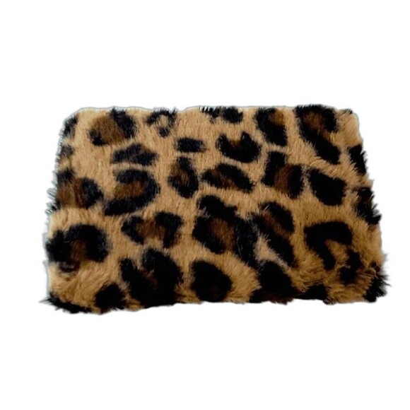 Women's Handbag/Purse/Wallet - Leopard Print Faux Fur Wallet - Brown/Multi - Picture 1 of 4